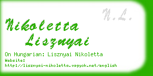 nikoletta lisznyai business card